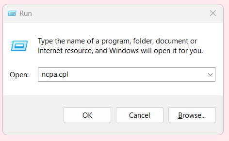 Screenshot of the first step to fix Ethernet Doesn’t Have a Valid IP Configuration