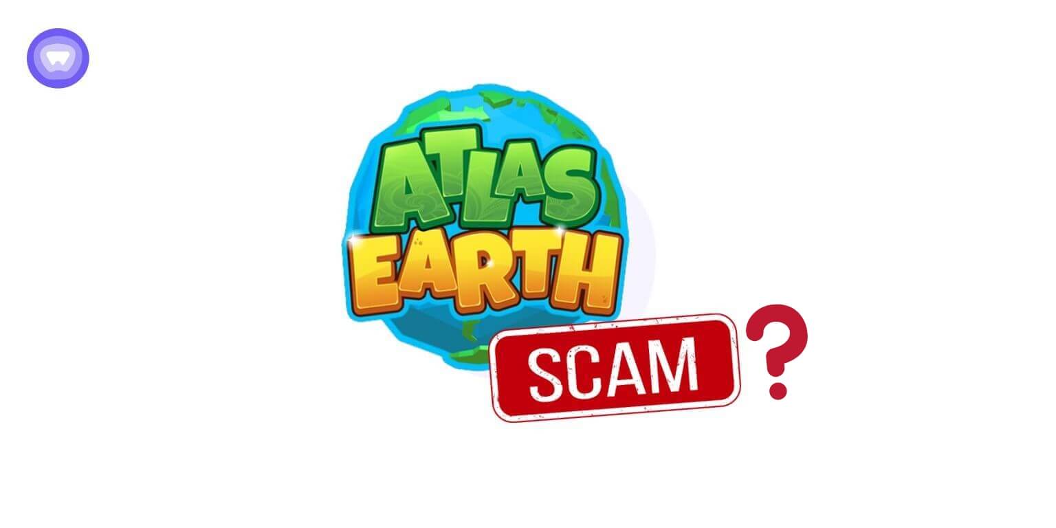 Illustration representing the Atlas Earth scam, featuring multiple browser windows with a red skull icon, symbolizing online fraud and virtual real estate scams.