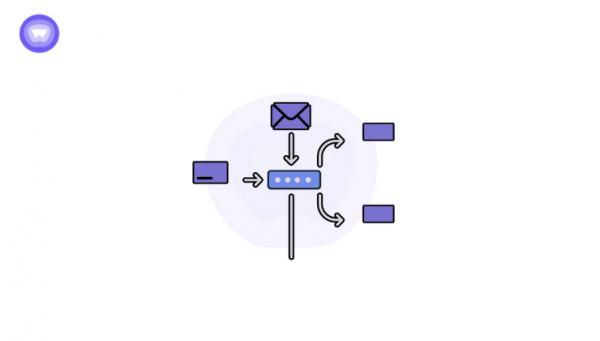 Minimalistic modern illustration showing devices on a network with IP addresses mapped to MAC addresses, representing Address Resolution Protocol (ARP).