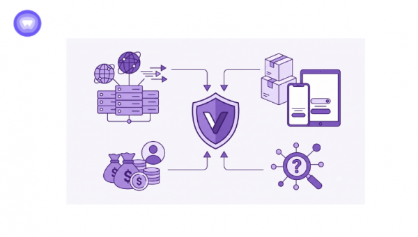 Minimalist three-column graphic comparing VPN delivery layers.