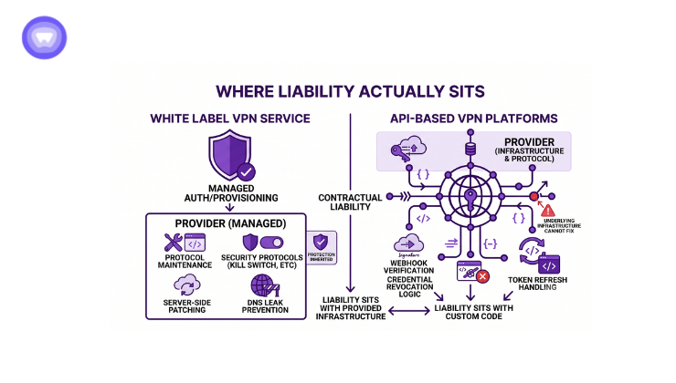 Diagram illustrating the points at which liability is established in various legal scenarios.