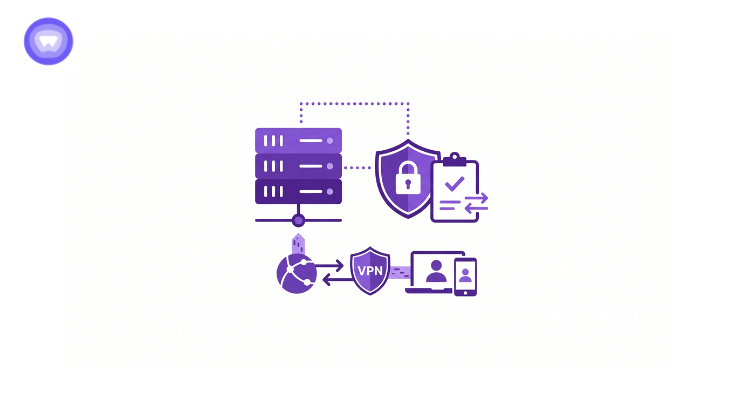 Purple icon featuring a phone and a computer, symbolizing communication and technology integration.